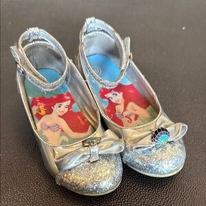 Disney Silver Glitter Ariel Kids Dress Shoes size 10